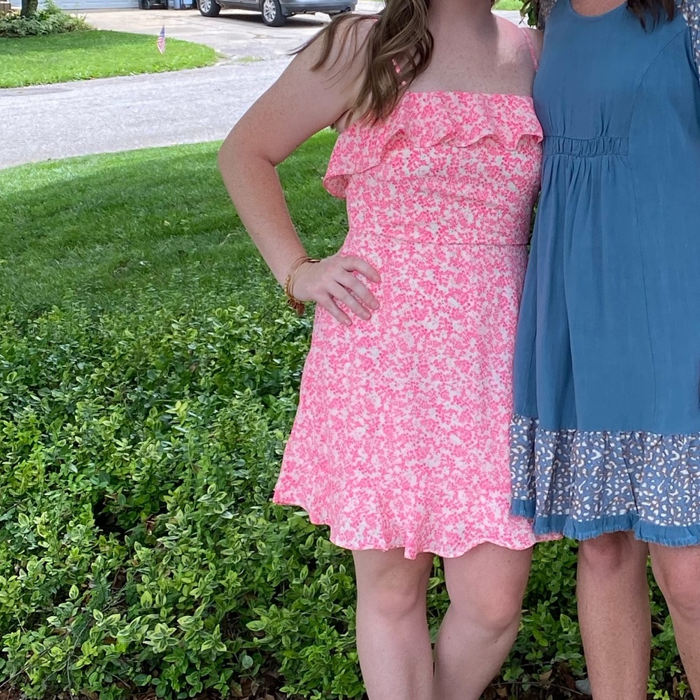 Pink & White Floral Boutique Dress